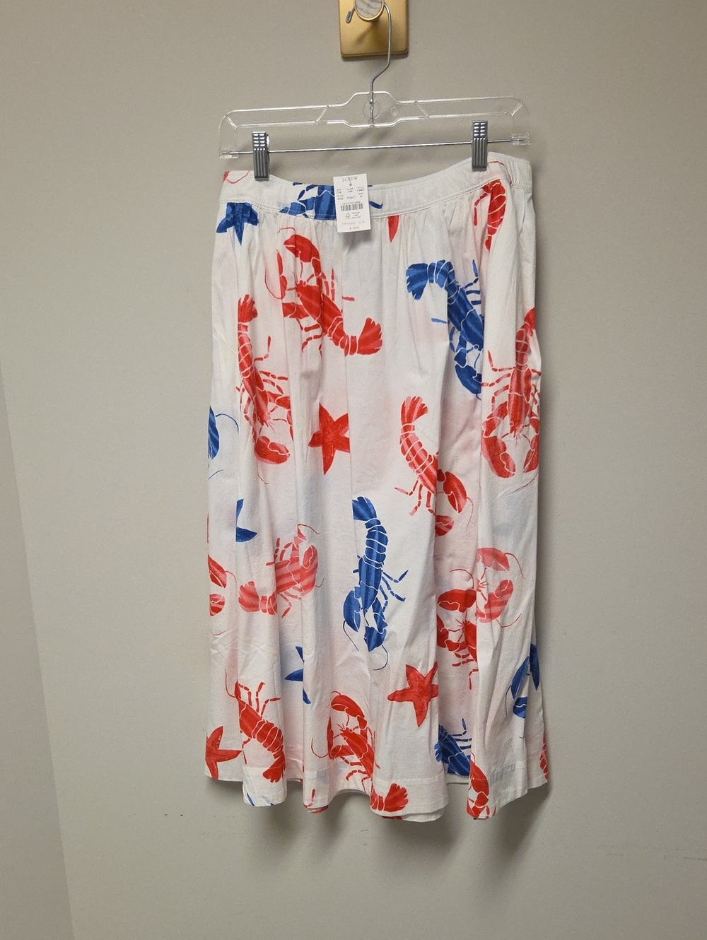 NWT J Crew Lobster Maxi Skirt, Medium